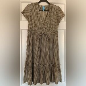 Short sleeve under knee length dress